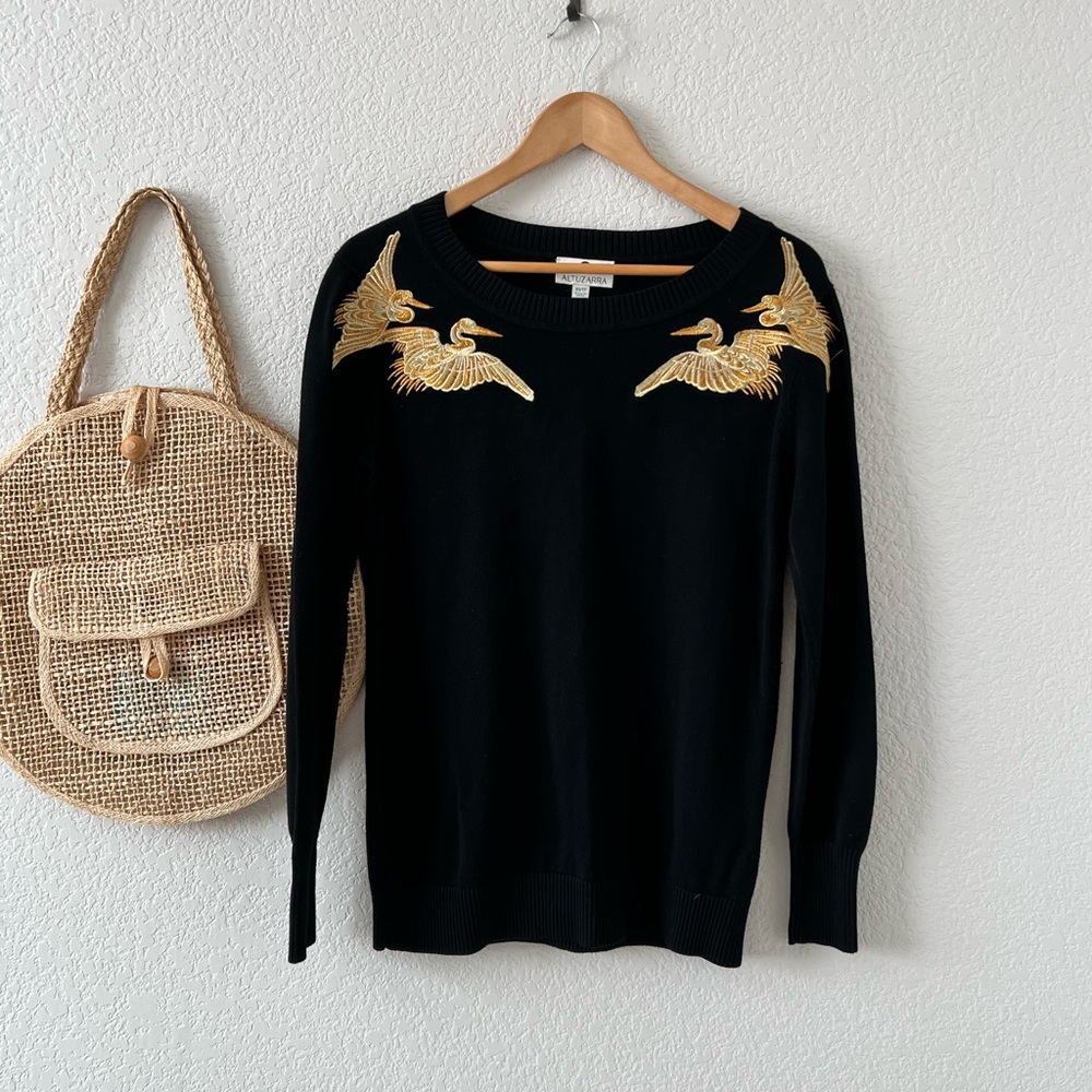 Altuzzara Black Crane Sweater